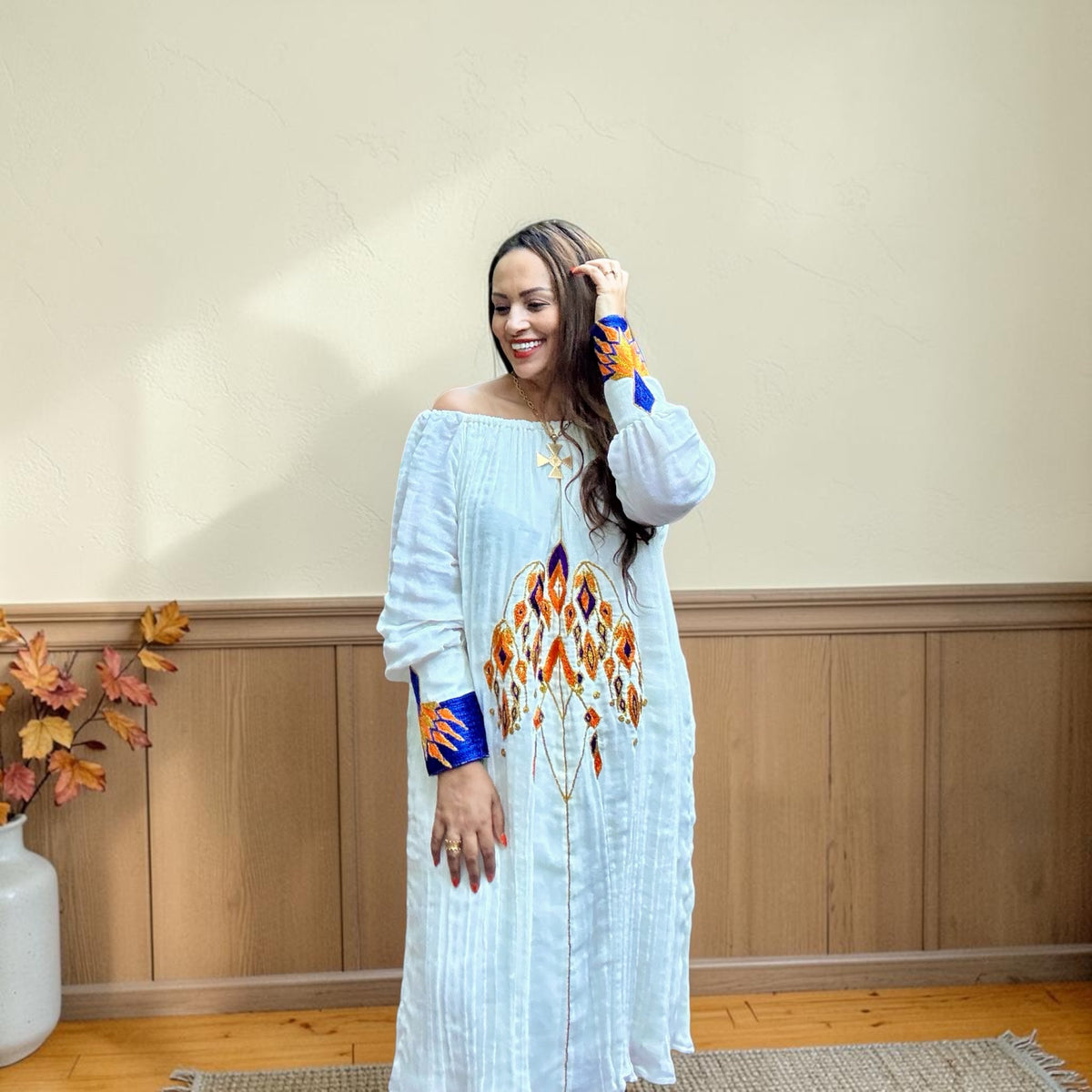 LK-W-001 - Yohannes Sisters Dress, Eje Tilf (Hand Embroidery)