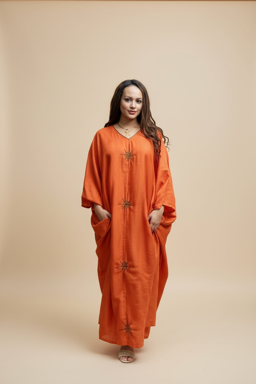 LK-W-012 - Coffee Dress - Orange