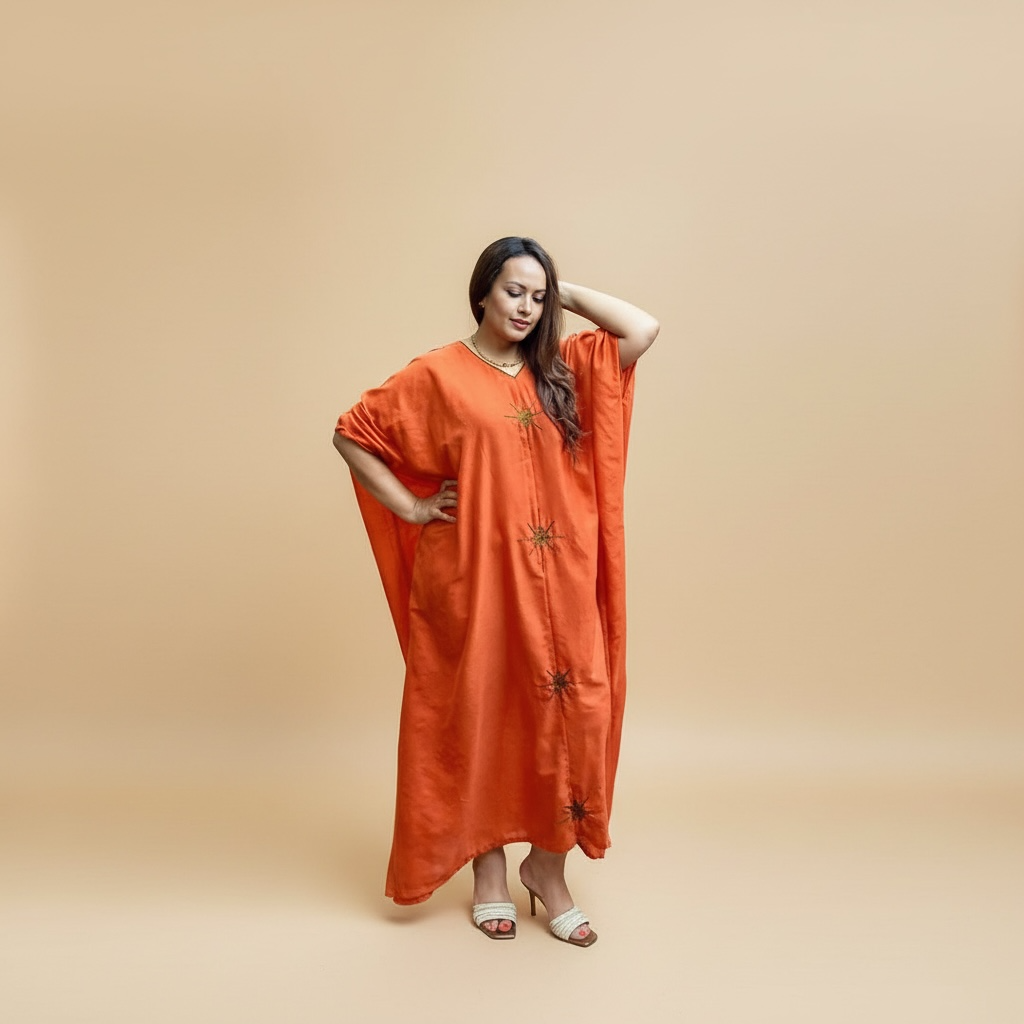 LK-W-012 - Coffee Dress - Orange