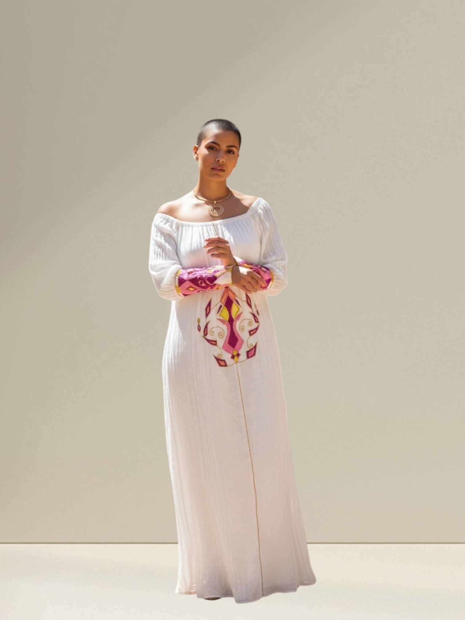 LK-W-001 - Yohannes Sisters Dress, Eje Tilf (Hand Embroidery)